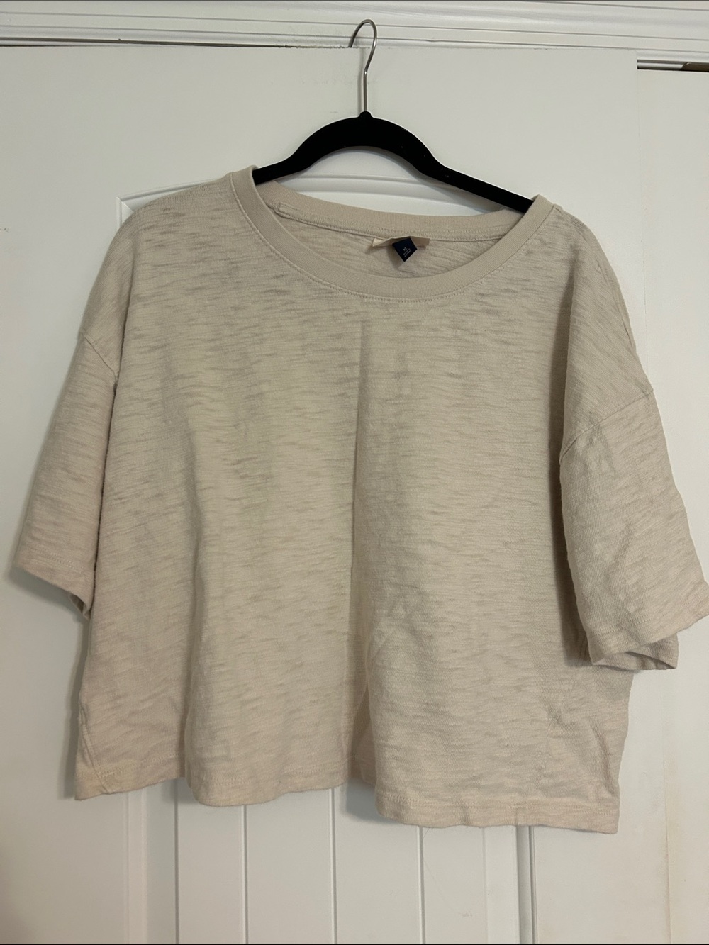 Universal Thread Boxy Short-Sleeve Top and Short Set- Light Beige